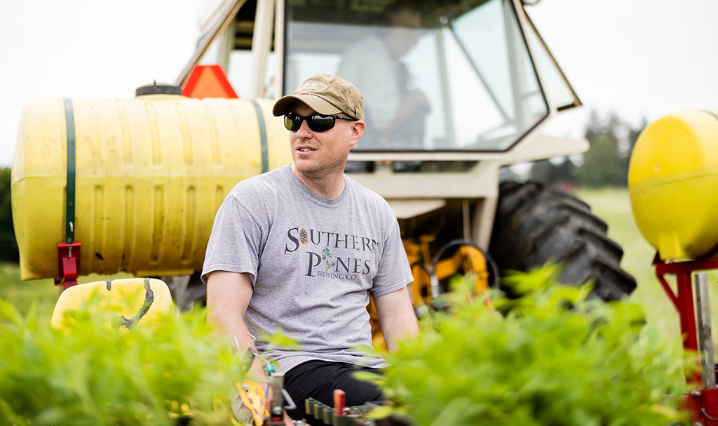 Andy planting hemp